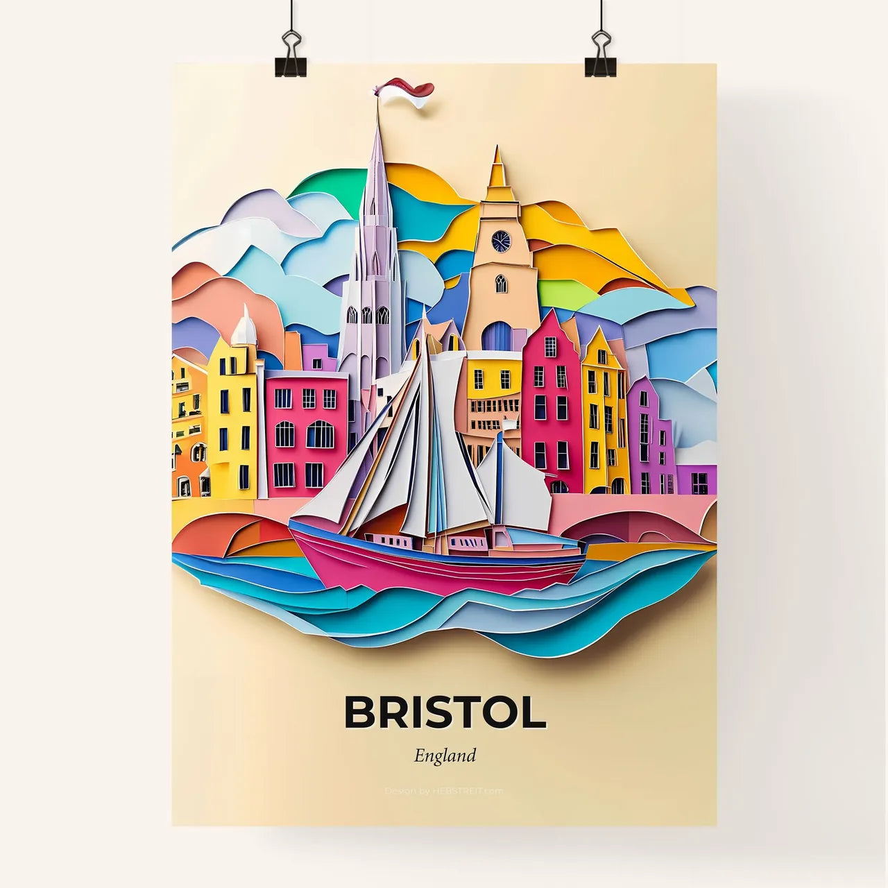 Vivid Bristol, England, Colorful Poster