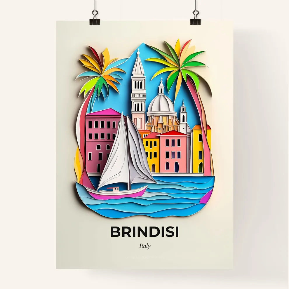 Vivid Brindisi, Italy, Colorful Poster