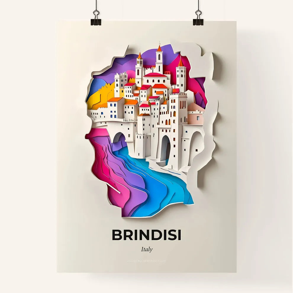 Vivid Brindisi, Italy, Colorful Poster