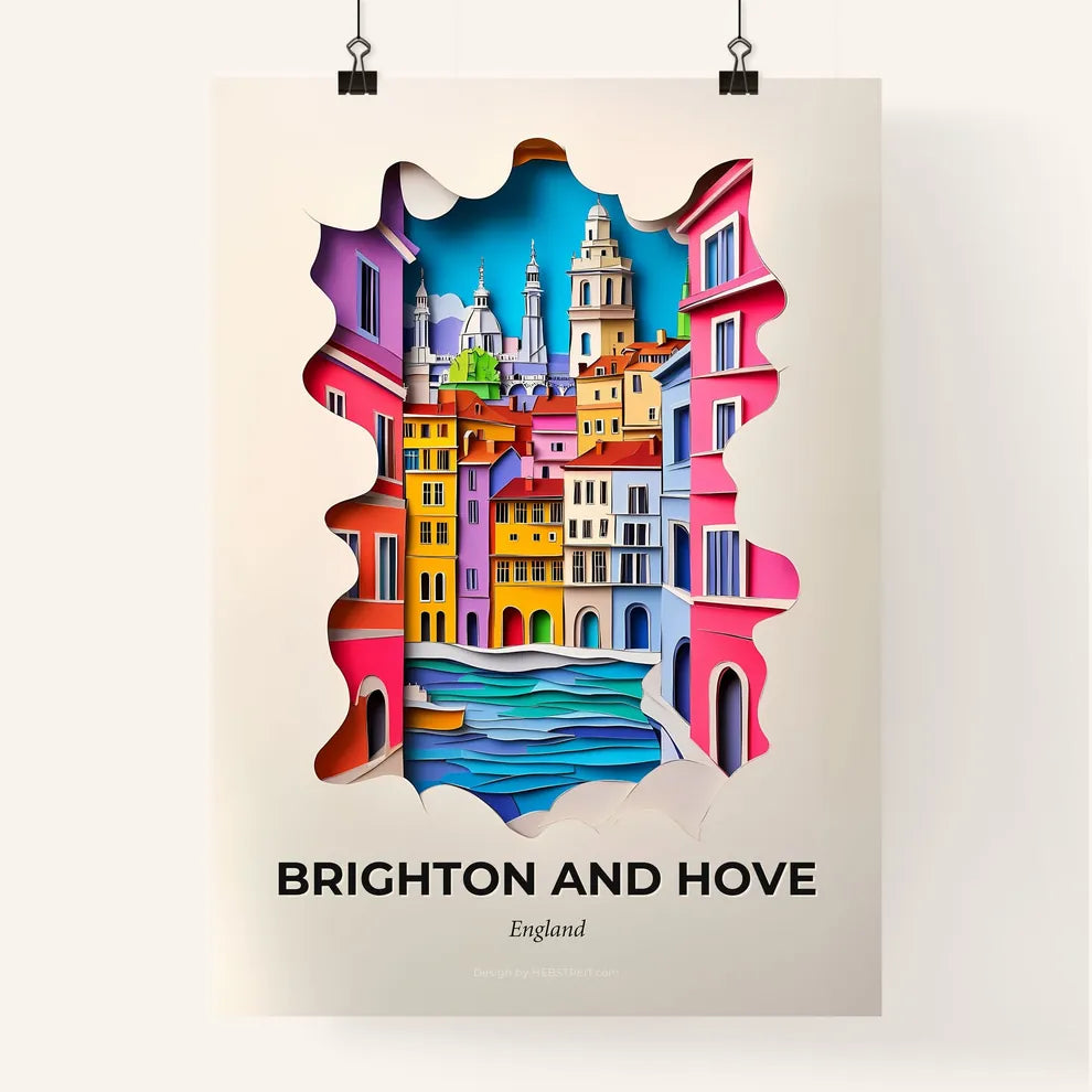 Vivid Brighton and Hove, England, Colorful Poster