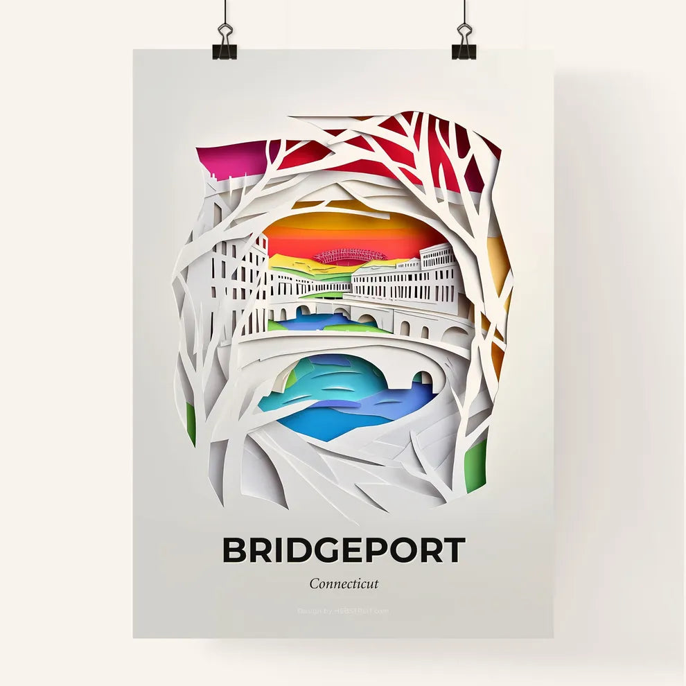 Vivid Bridgeport, Connecticut, Colorful Poster