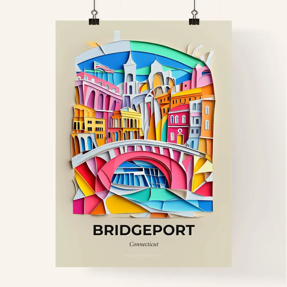 Vivid Bridgeport, Connecticut, Colorful Poster