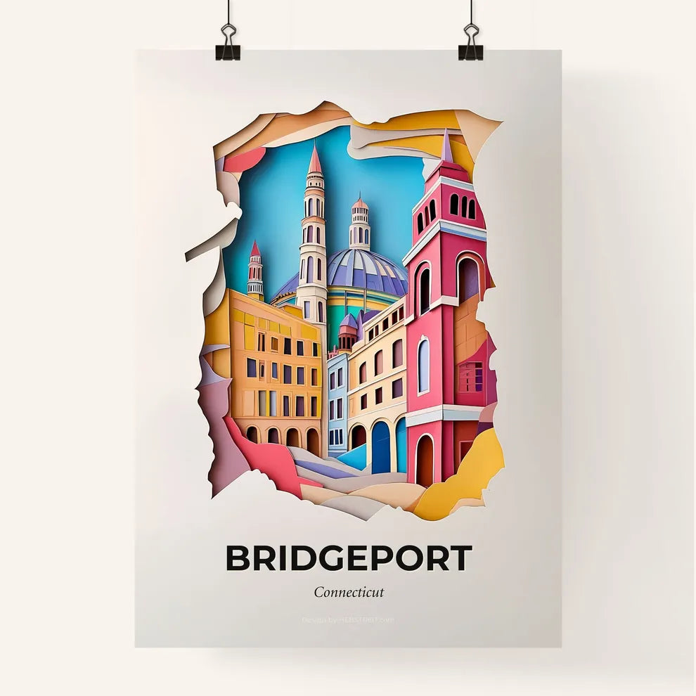 Vivid Bridgeport, Connecticut, Colorful Poster
