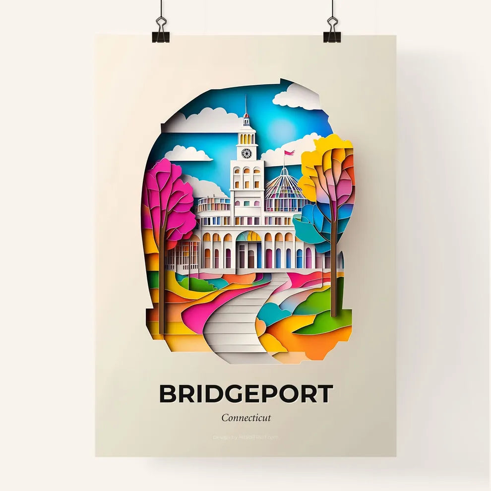 Vivid Bridgeport, Connecticut, Colorful Poster
