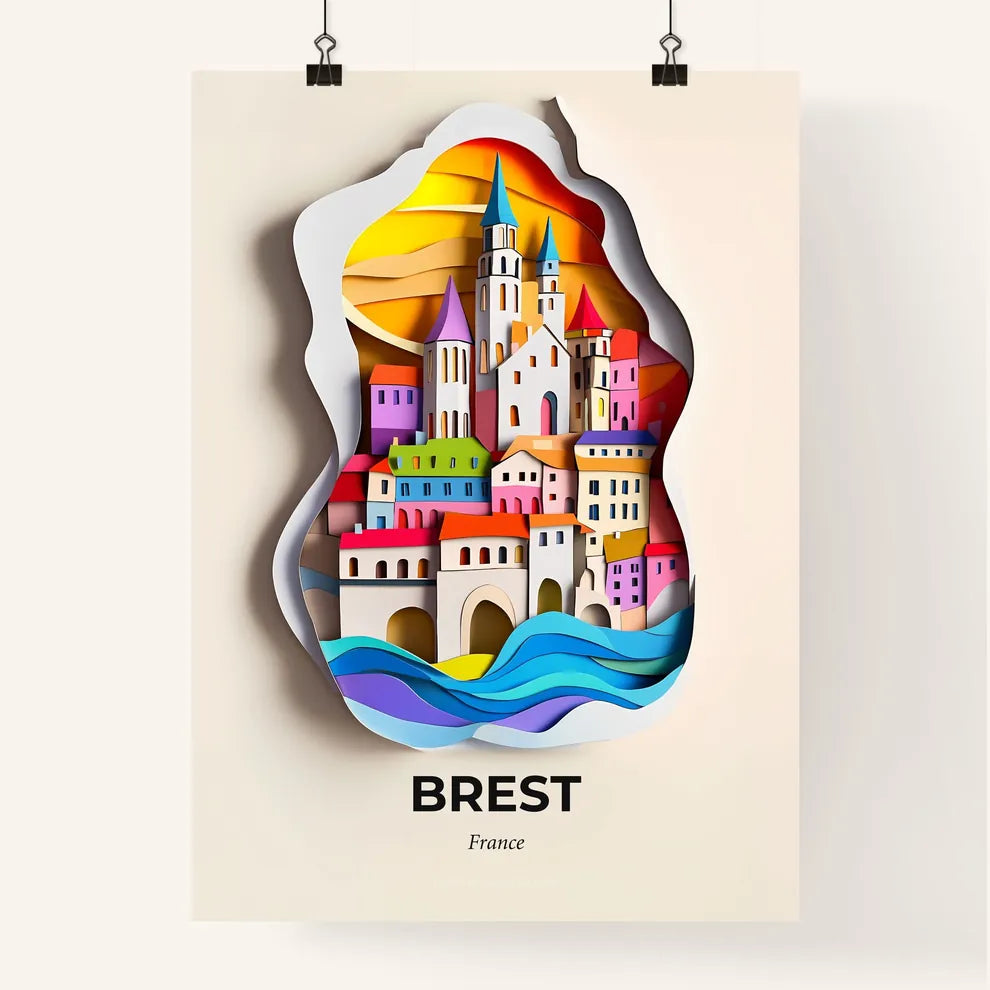Vivid Brest, France, Colorful Poster