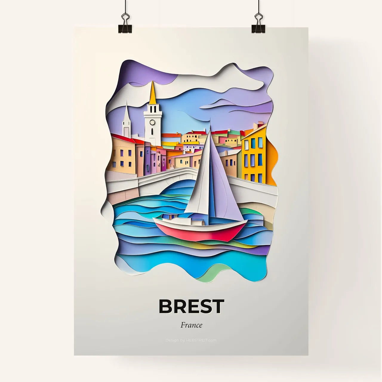 Vivid Brest, France, Colorful Poster