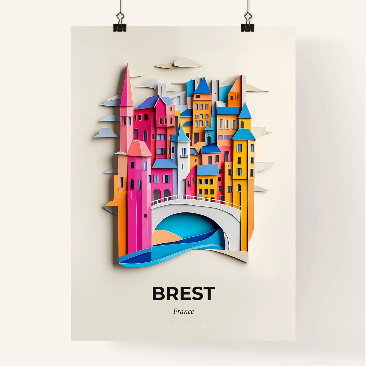 Vivid Brest, France, Colorful Poster