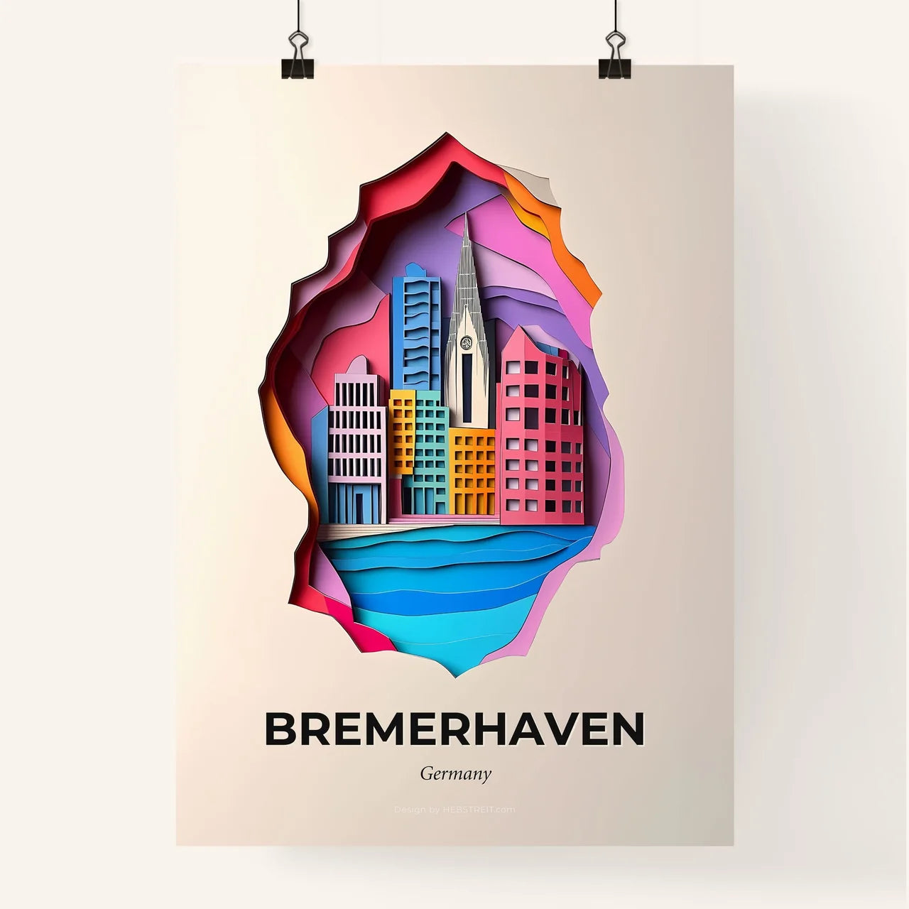 Vivid Bremerhaven, Germany, Colorful Poster