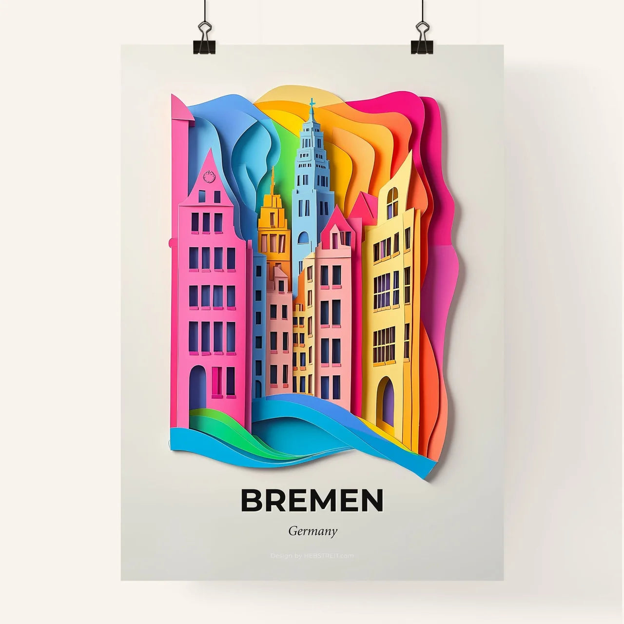 Vivid Bremen, Germany, Colorful Poster