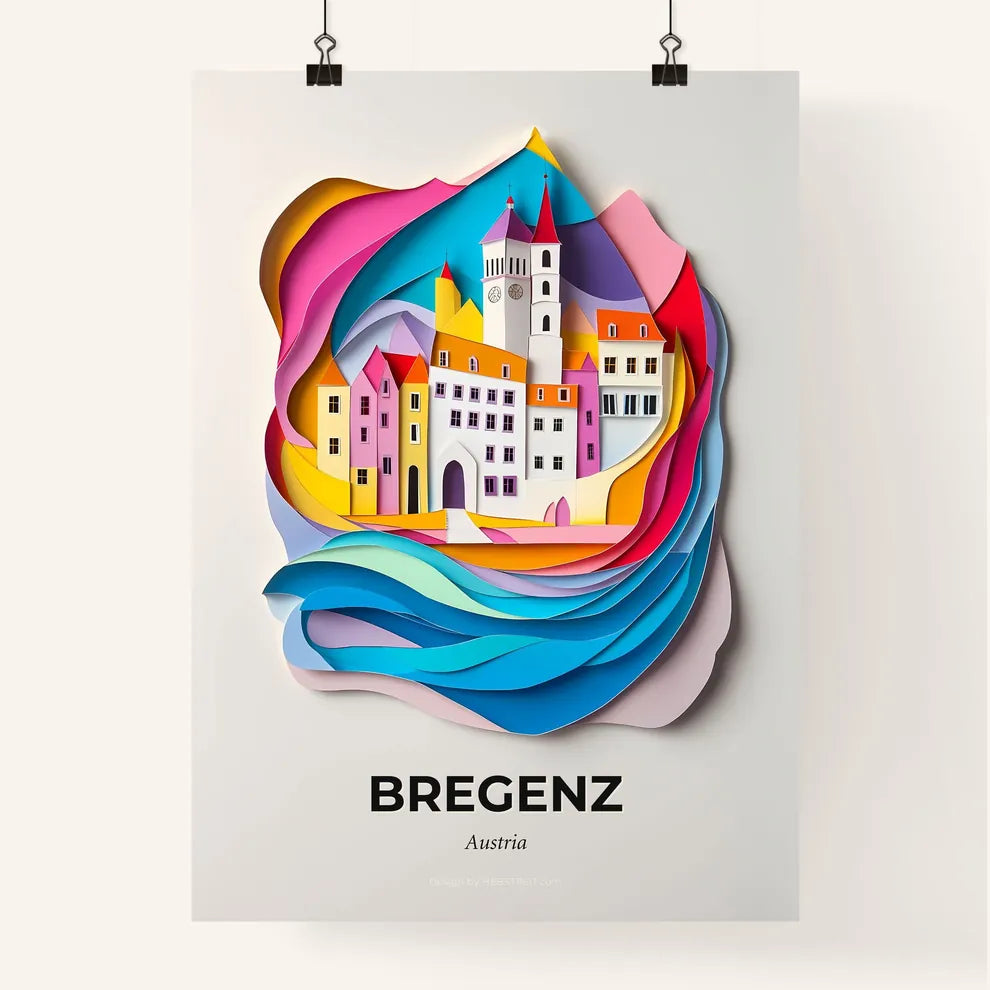 Vivid Bregenz, Austria, Colorful Poster