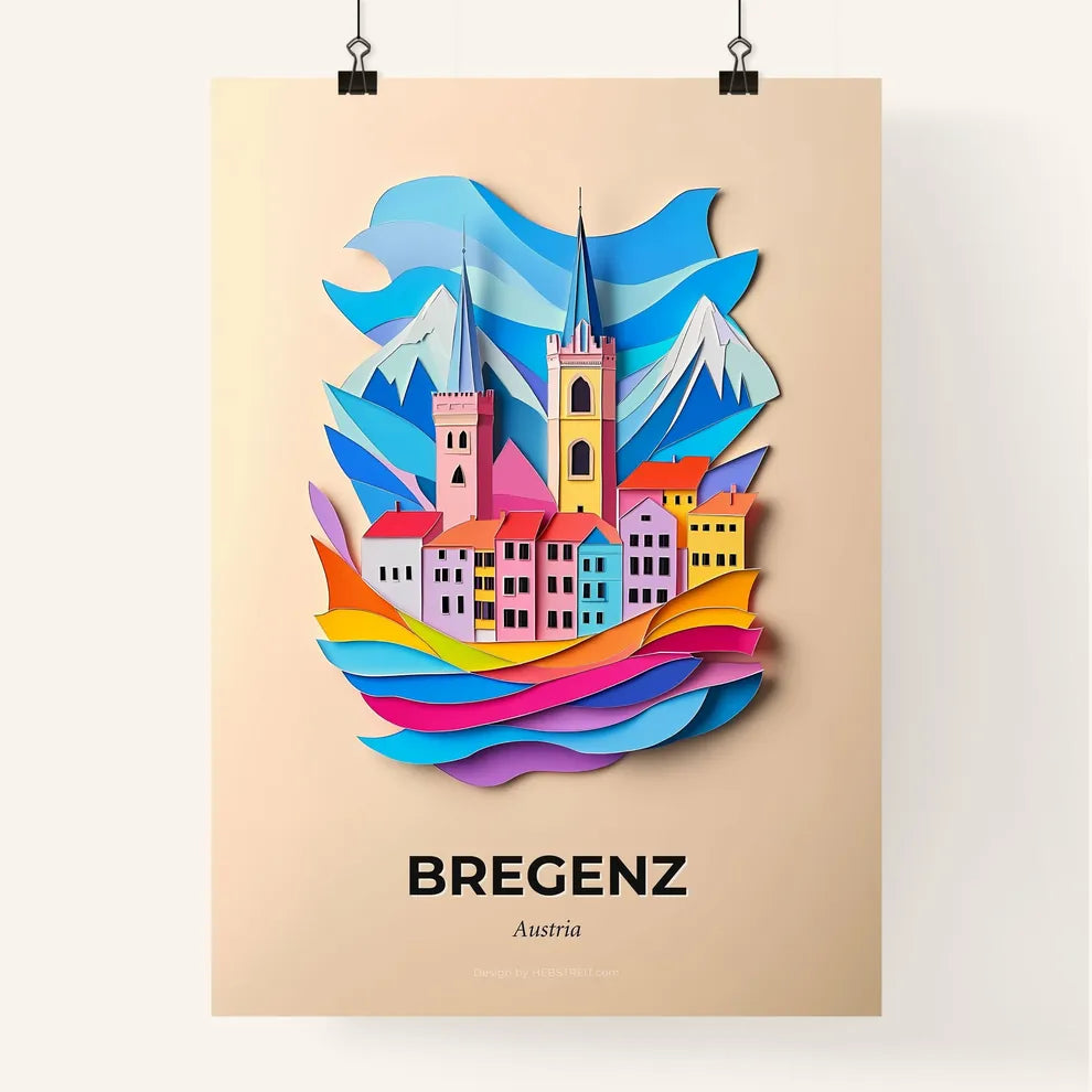Vivid Bregenz, Austria, Colorful Poster