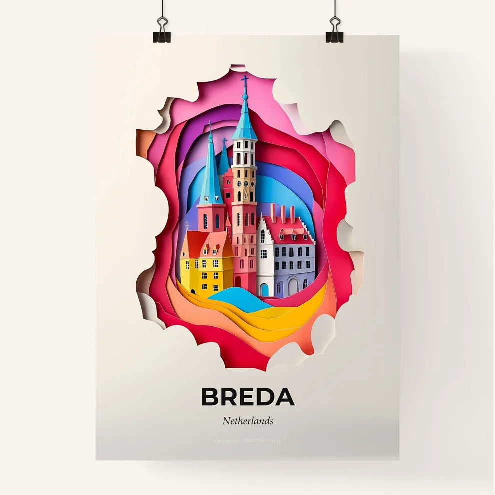 Vivid Breda, Netherlands, Colorful Poster