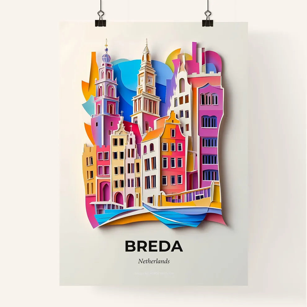 Vivid Breda, Netherlands, Colorful Poster