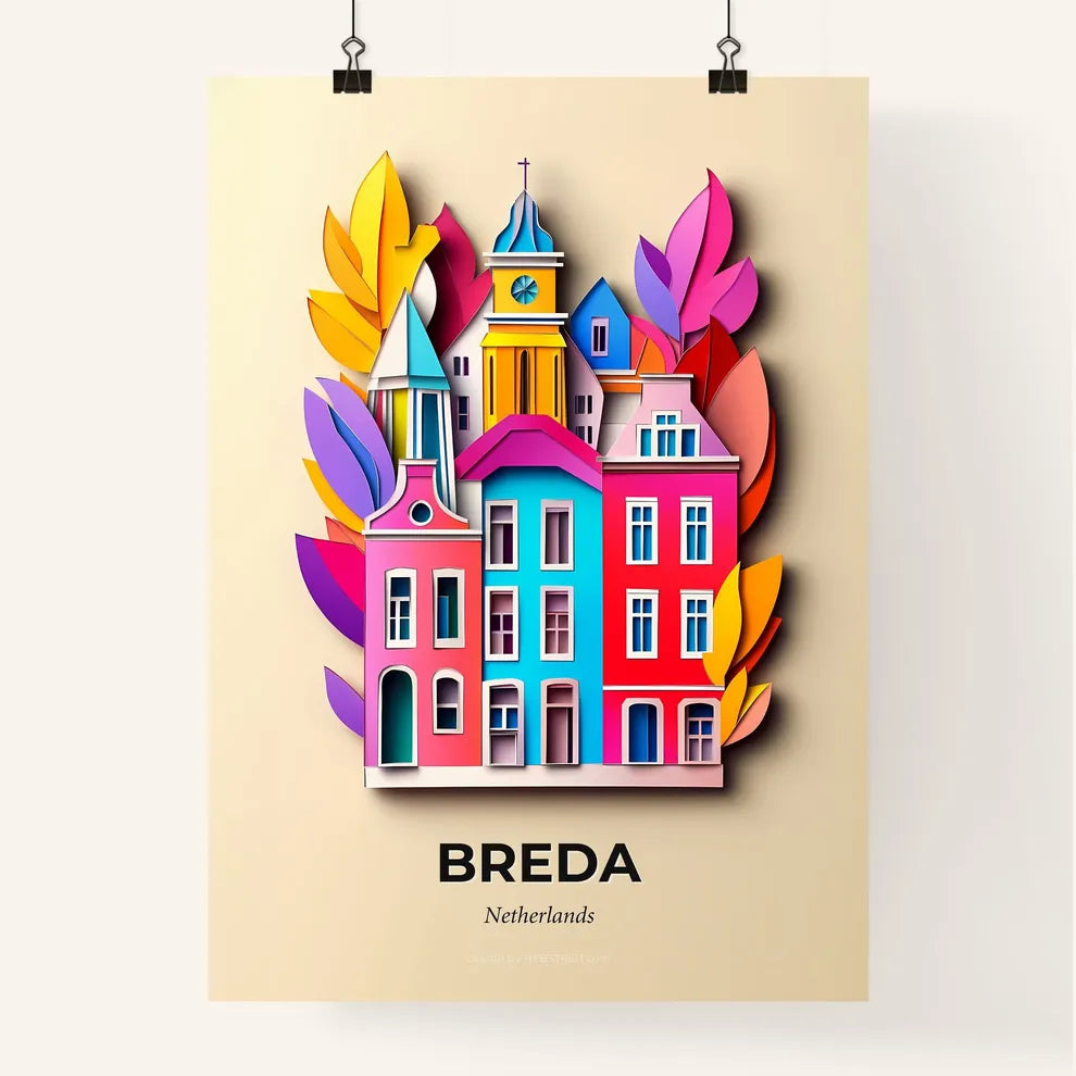 Vivid Breda, Netherlands, Colorful Poster
