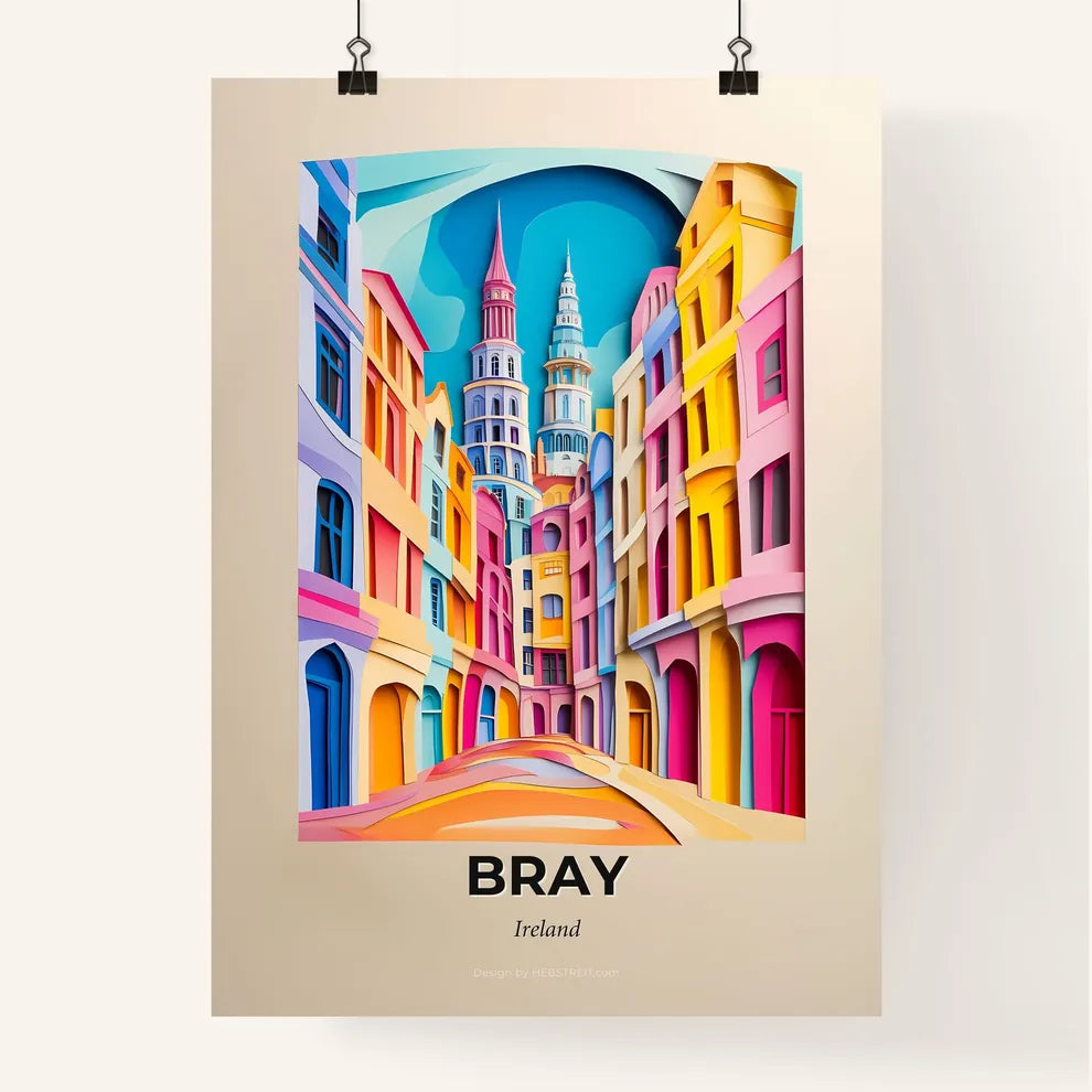 Vivid Bray, Ireland, Colorful Poster