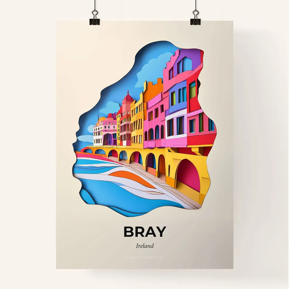 Vivid Bray, Ireland, Colorful Poster