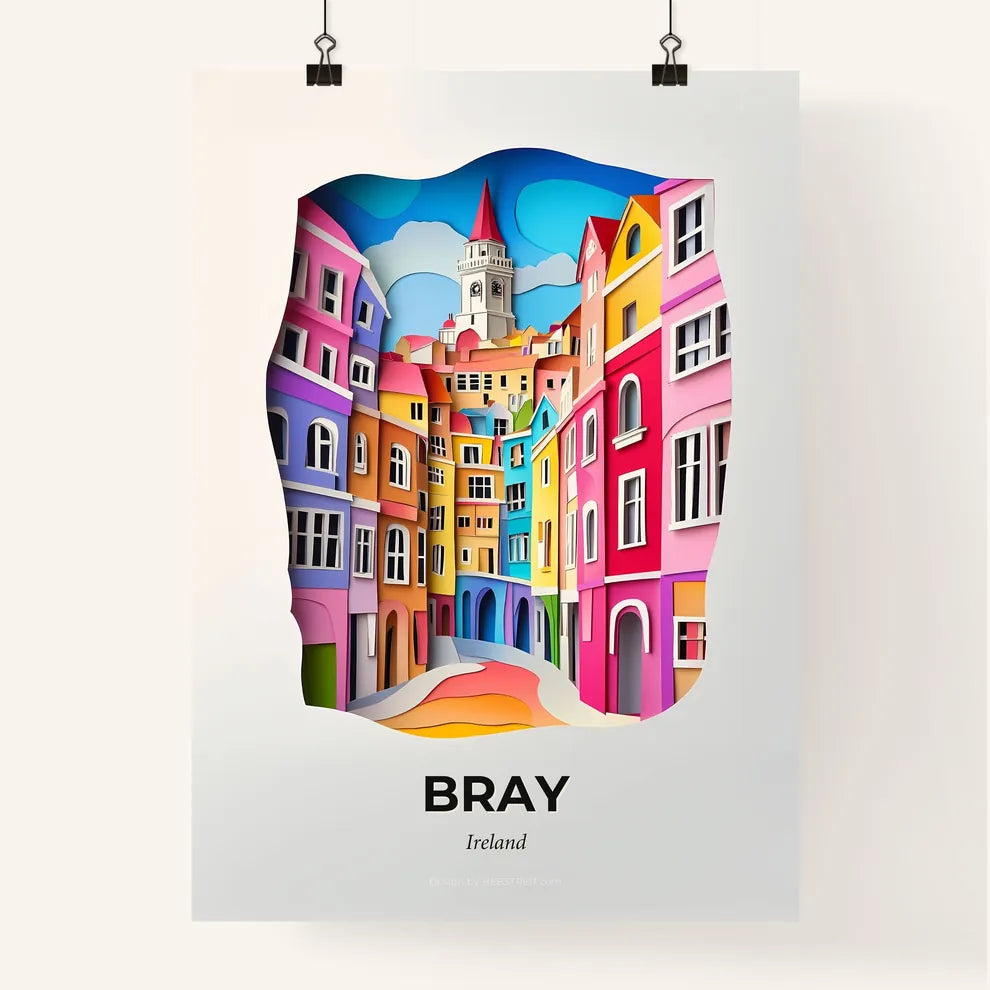 Vivid Bray, Ireland, Colorful Poster
