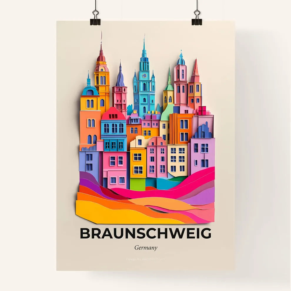 Vivid Braunschweig, Germany, Colorful Poster