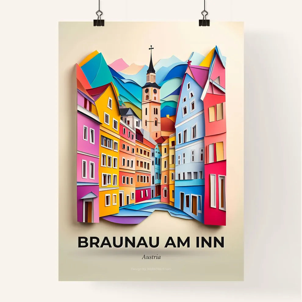 Vivid Braunau am Inn, Austria, Colorful Poster
