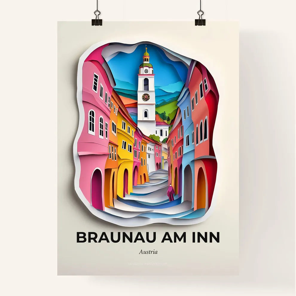 Vivid Braunau am Inn, Austria, Colorful Poster