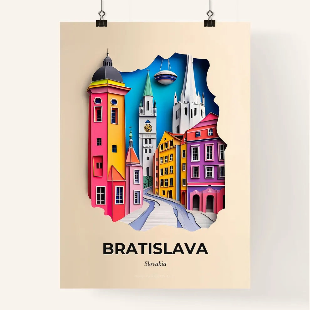Vivid Bratislava, Slovakia, Colorful Poster