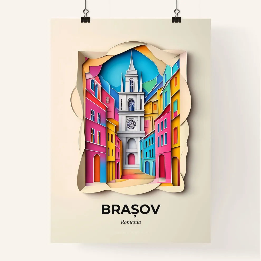 Vivid Brașov, Romania, Colorful Poster