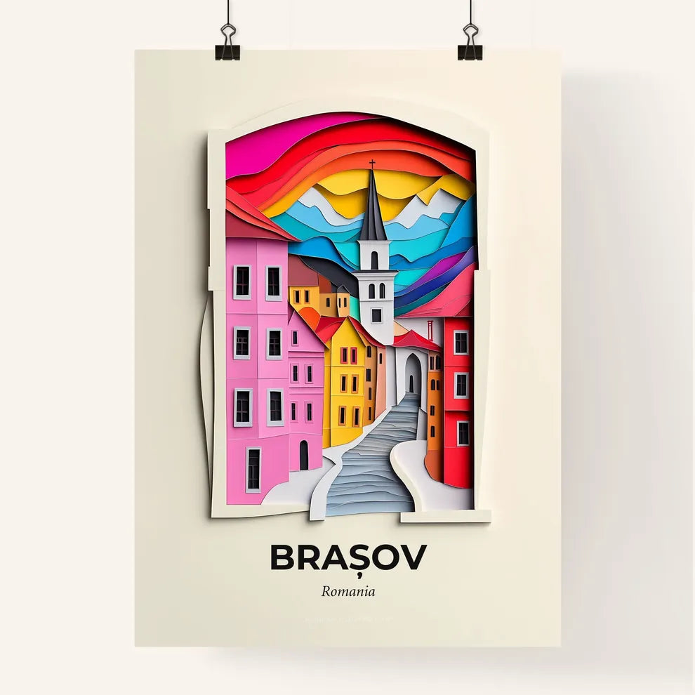 Vivid Brașov, Romania, Colorful Poster