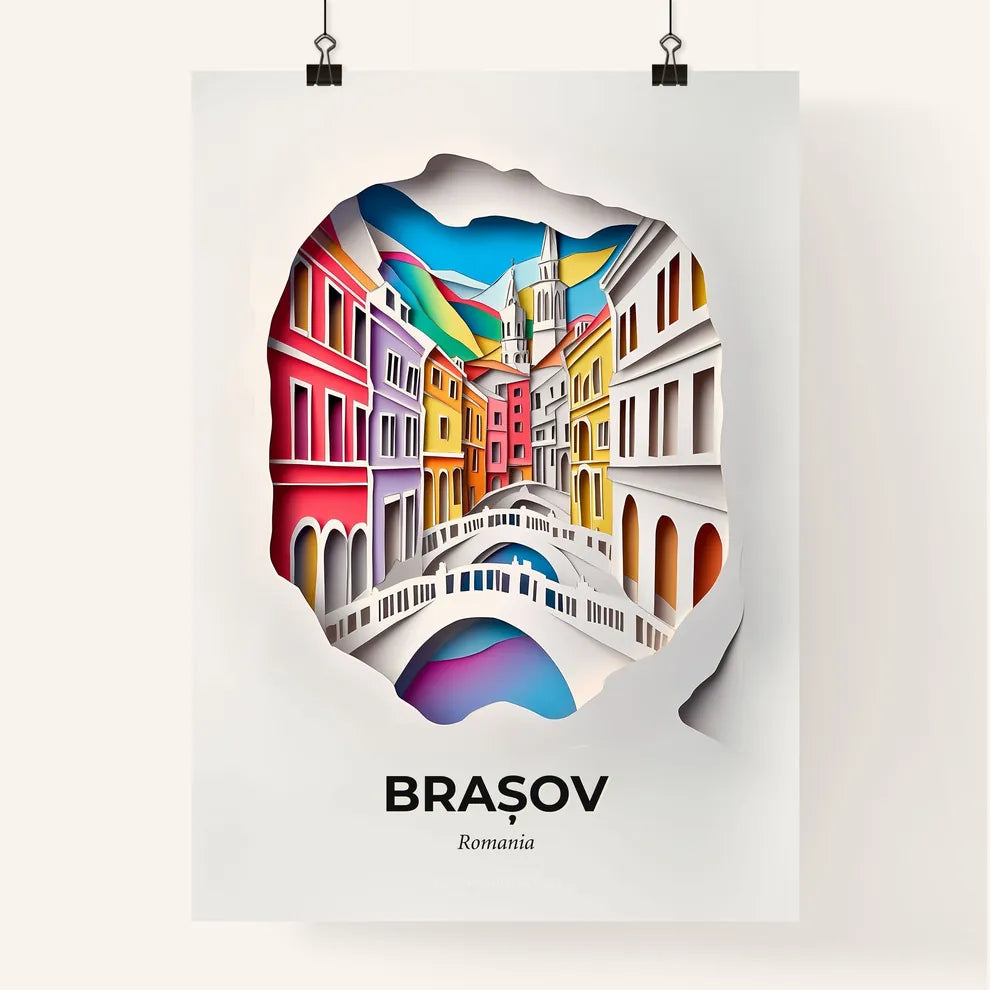 Vivid Brașov, Romania, Colorful Poster
