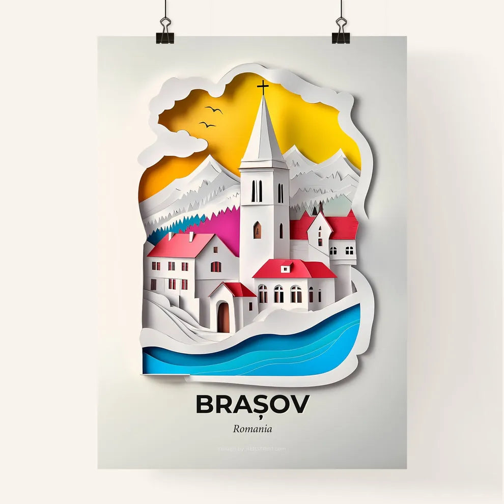 Vivid Brașov, Romania, Colorful Poster