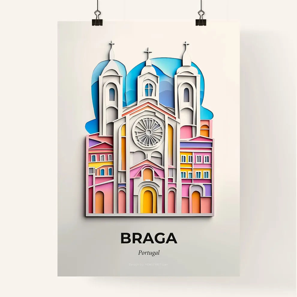 Vivid Braga, Portugal, Colorful Poster