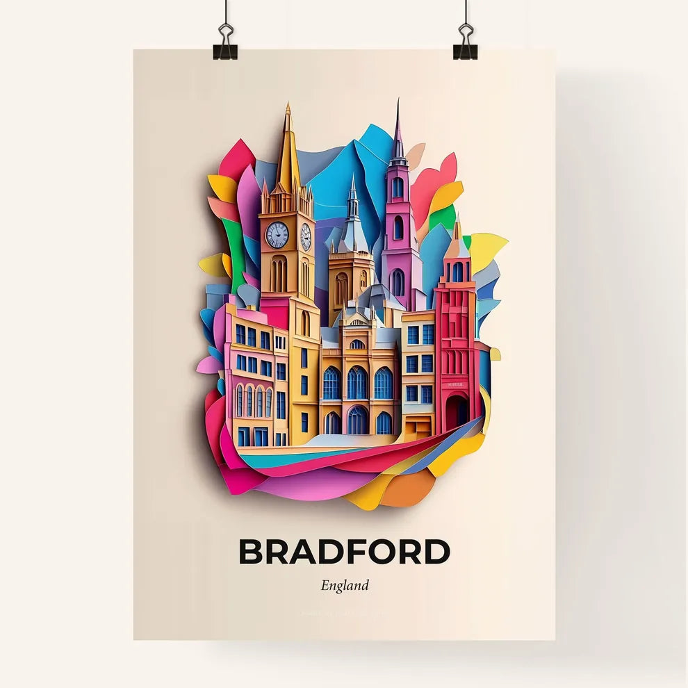 Vivid Bradford, England, Colorful Poster