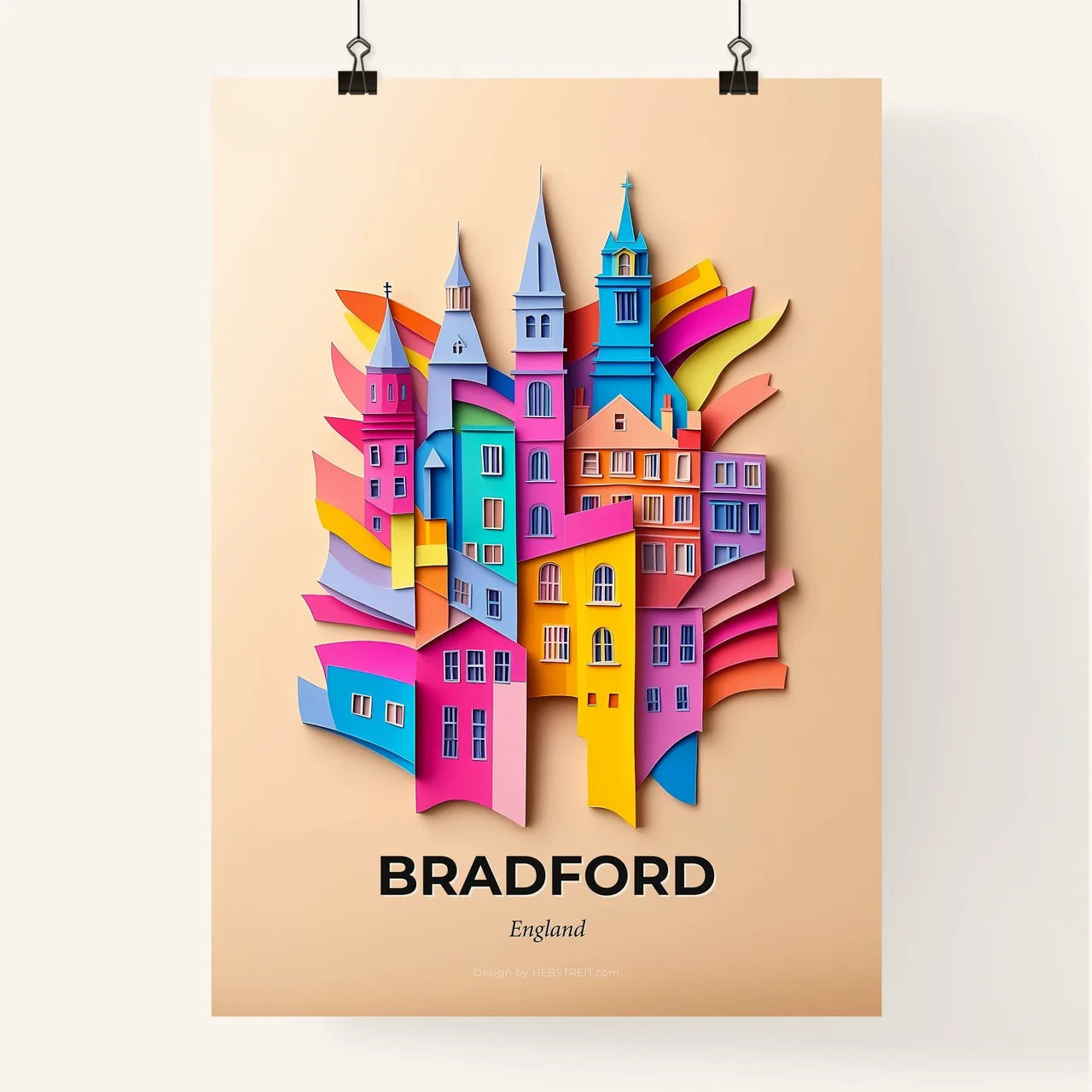 Vivid Bradford, England, Colorful Poster
