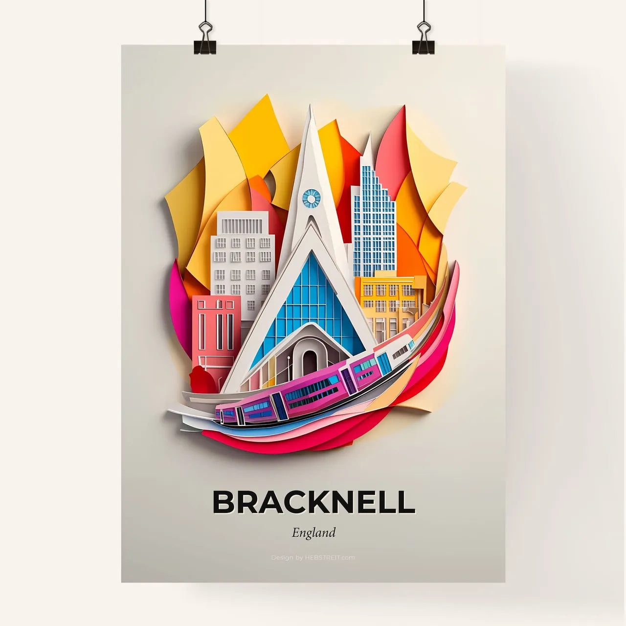 Vivid Bracknell, England, Colorful Poster