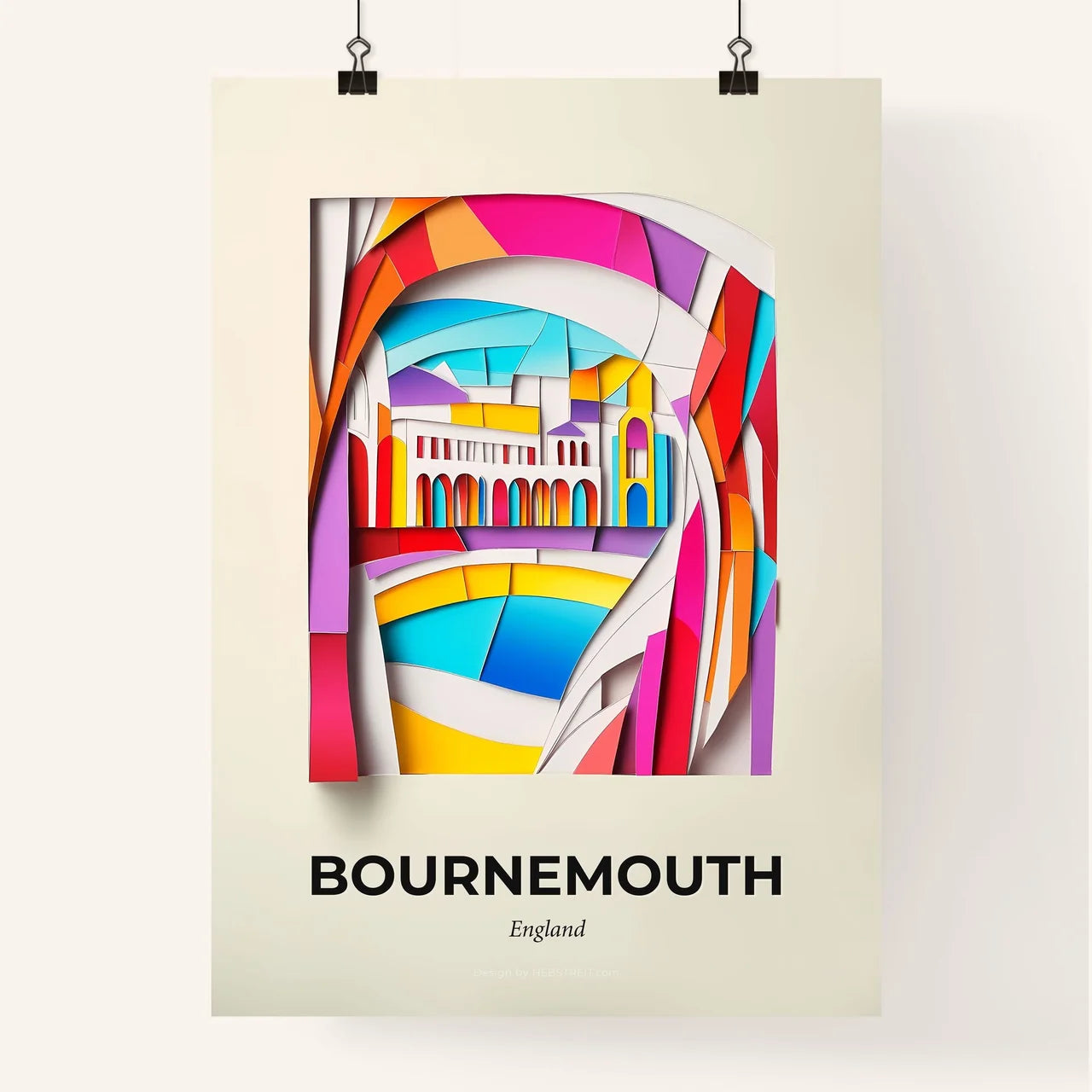 Vivid Bournemouth, England, Colorful Poster