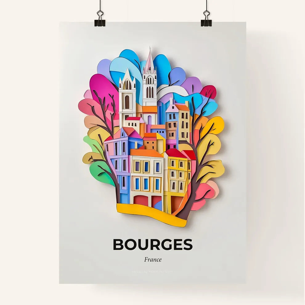 Vivid Bourges, France, Colorful Poster