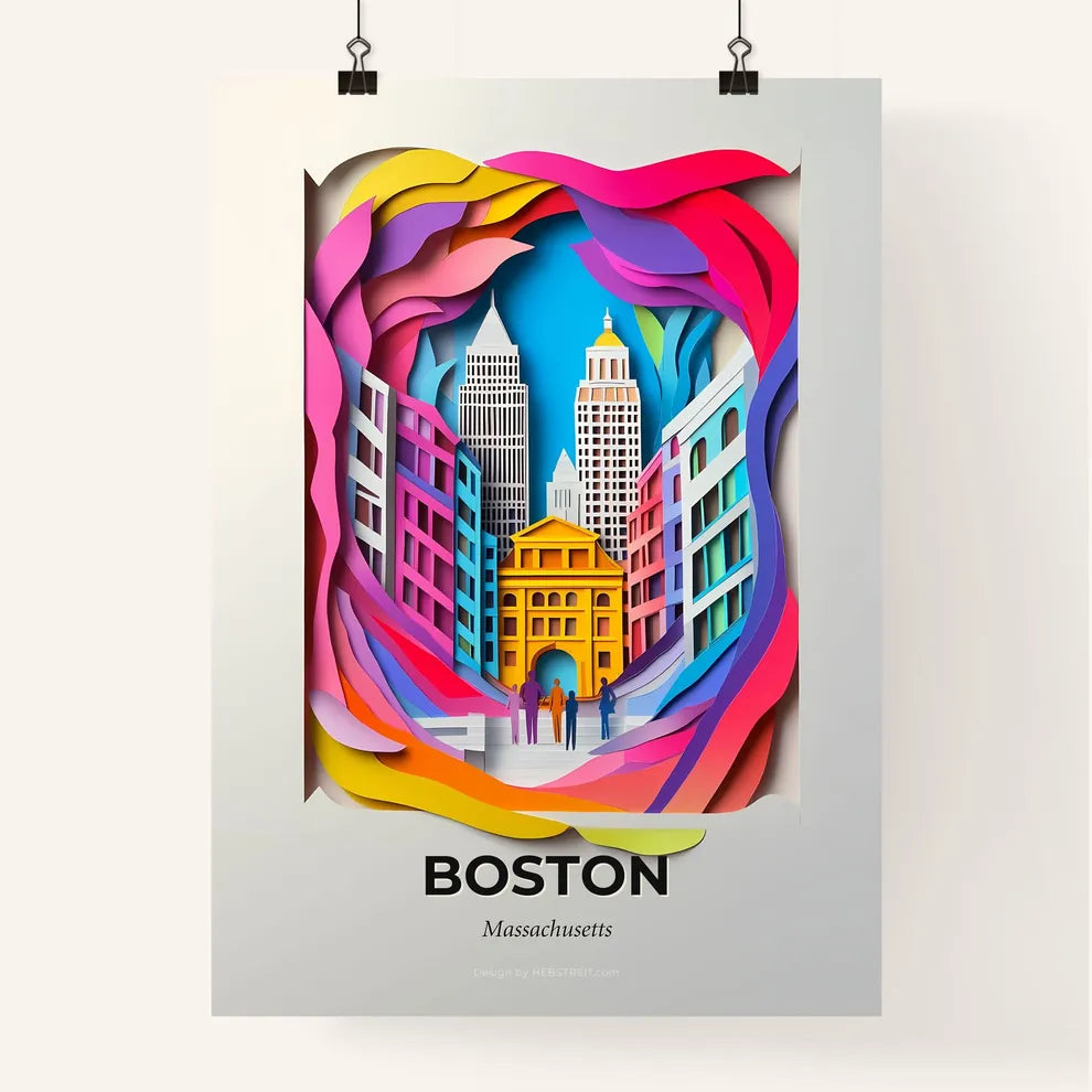 Vivid Boston, Massachusetts, Colorful Poster