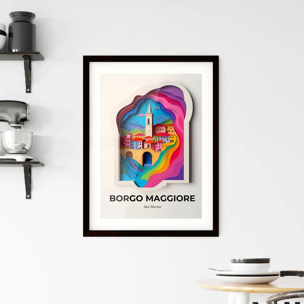 Vivid Borgo Maggiore, San Marino, Framed Wall Art
