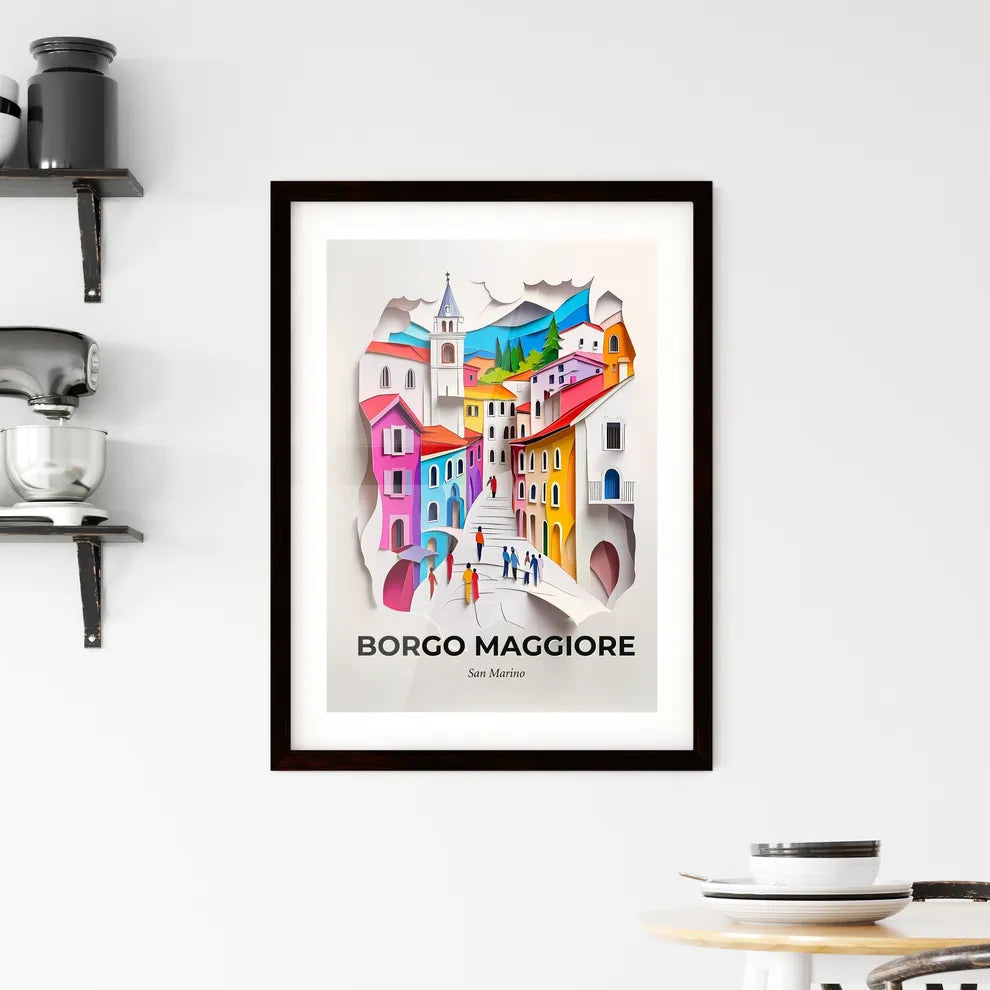 Vivid Borgo Maggiore, San Marino, Framed Wall Art