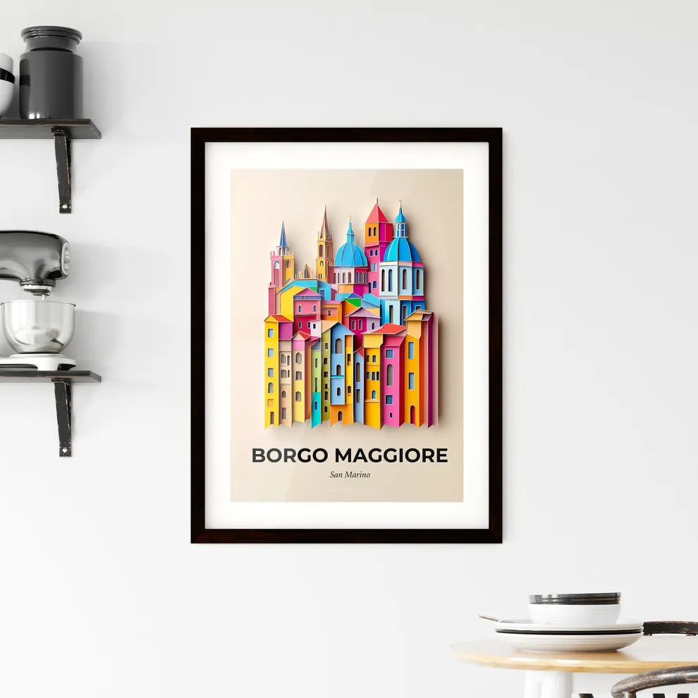 Vivid Borgo Maggiore, San Marino, Framed Wall Art
