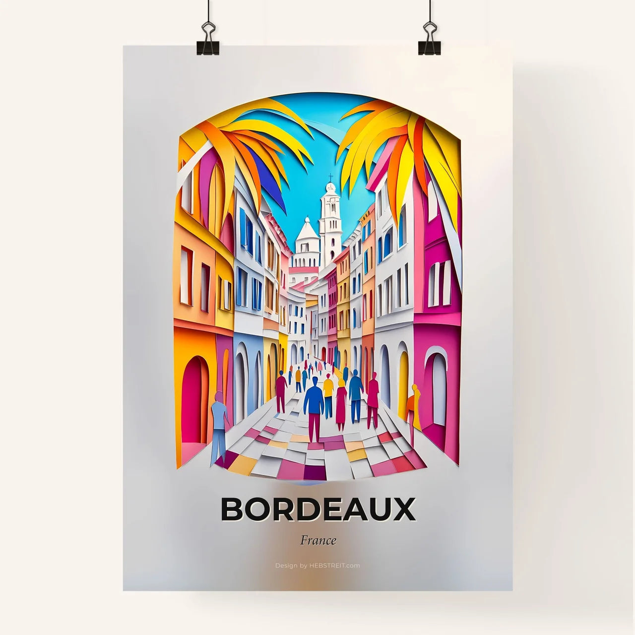 Vivid Bordeaux, France, Colorful Poster