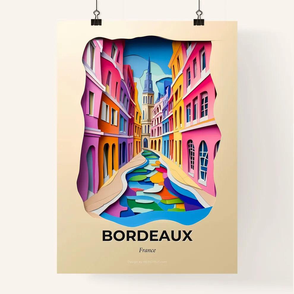 Vivid Bordeaux, France, Colorful Poster