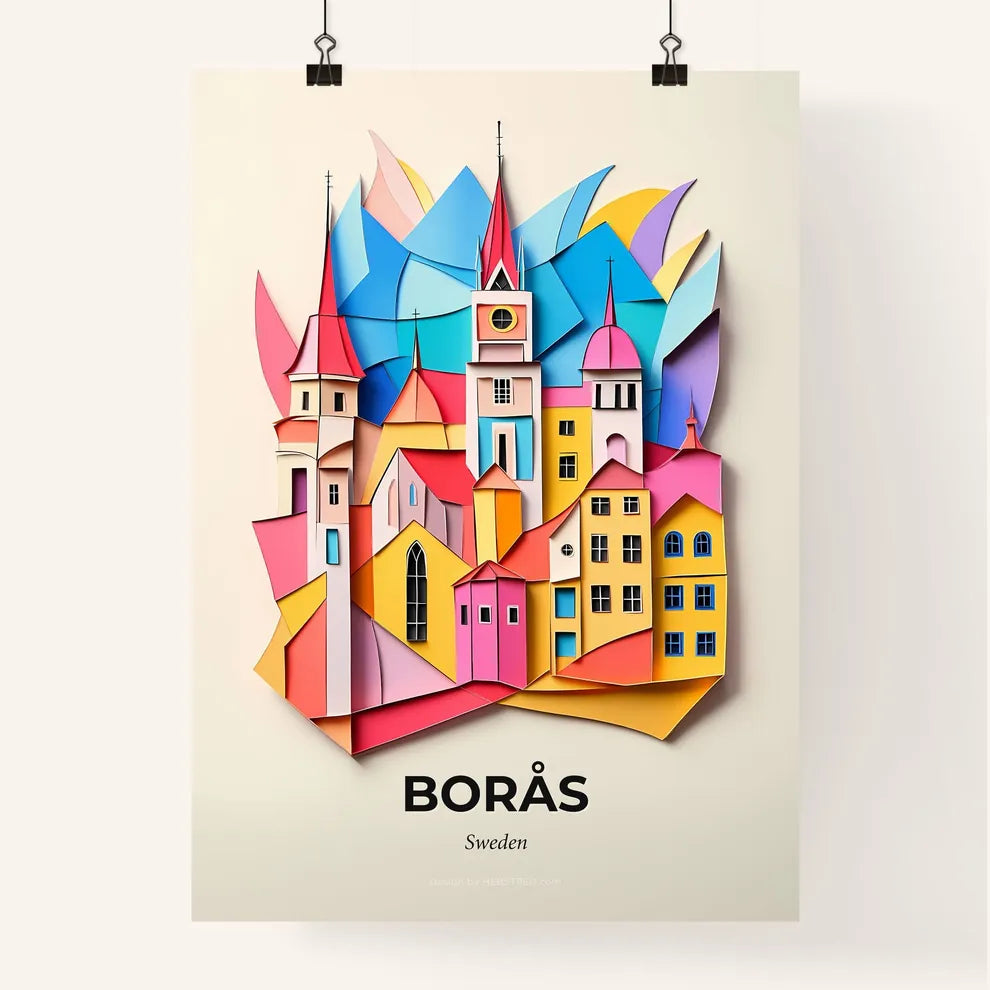 Vivid Borås, Sweden, Colorful Poster