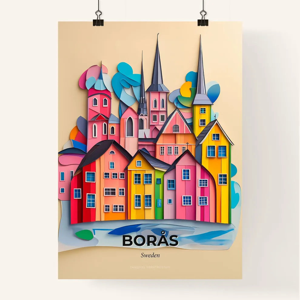 Vivid Borås, Sweden, Colorful Poster