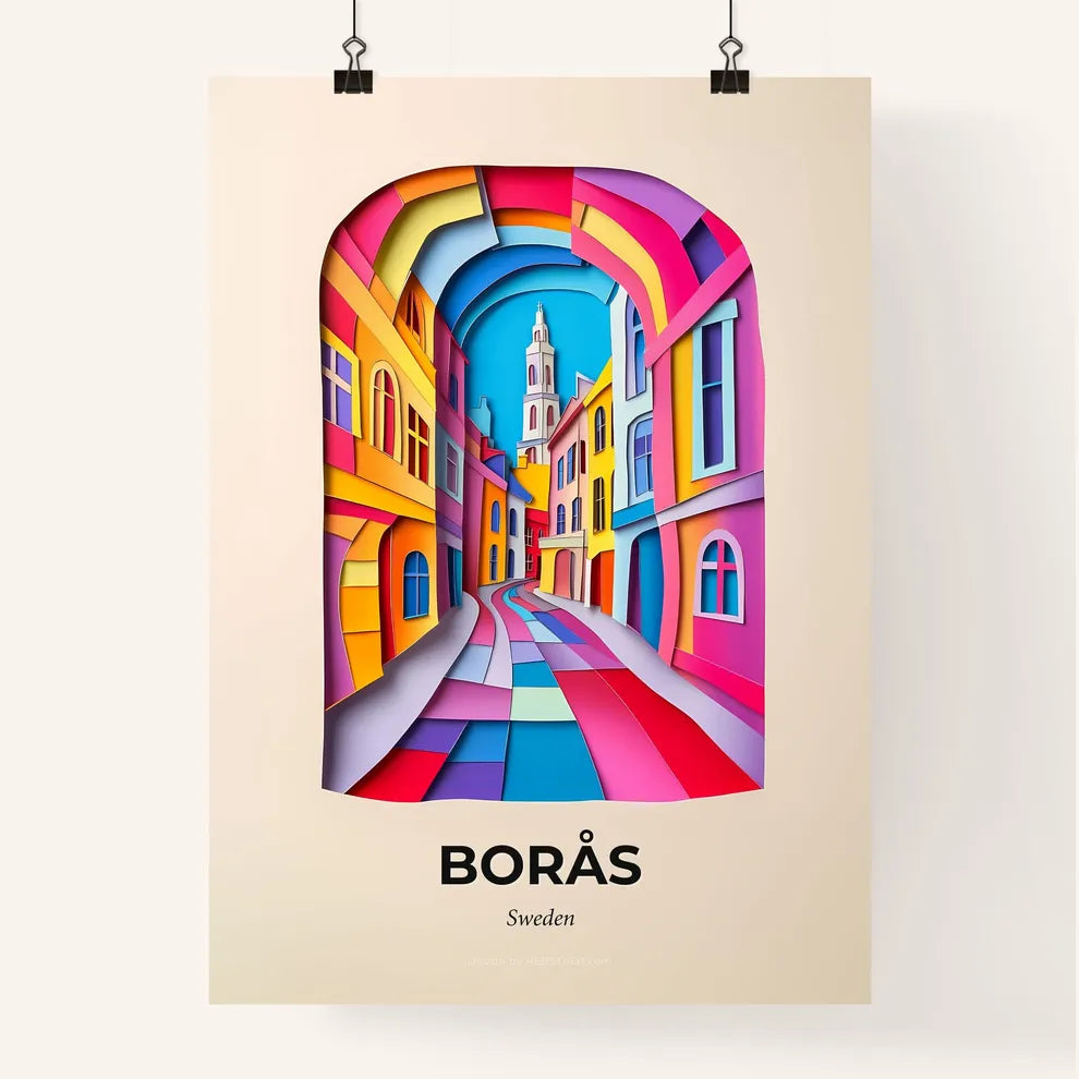 Vivid Borås, Sweden, Colorful Poster