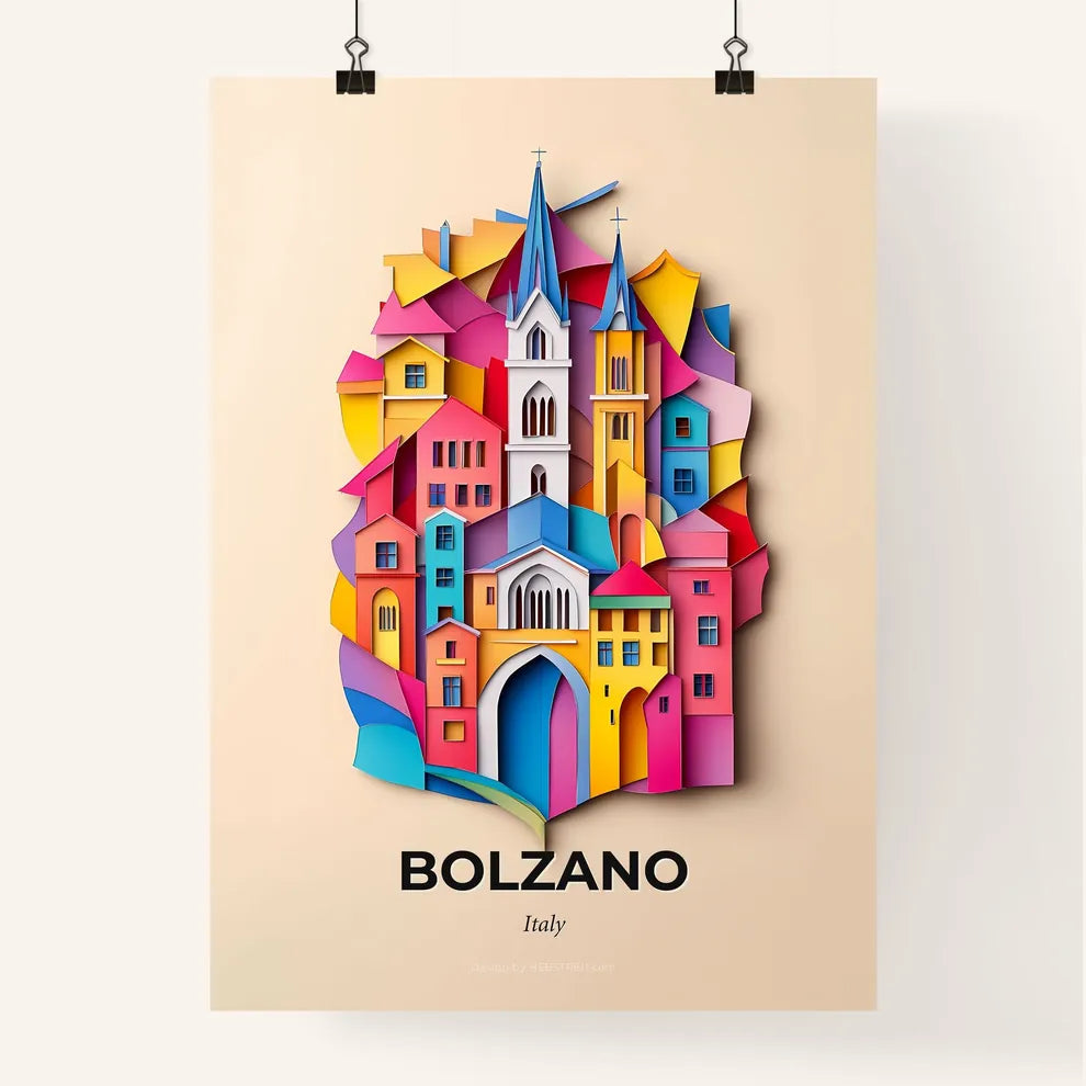 Vivid Bolzano, Italy, Colorful Poster