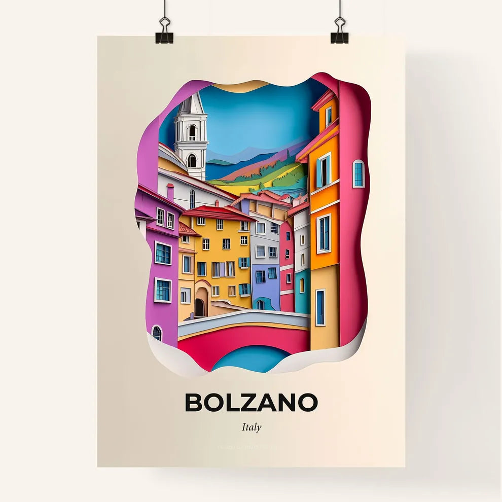 Vivid Bolzano, Italy, Colorful Poster