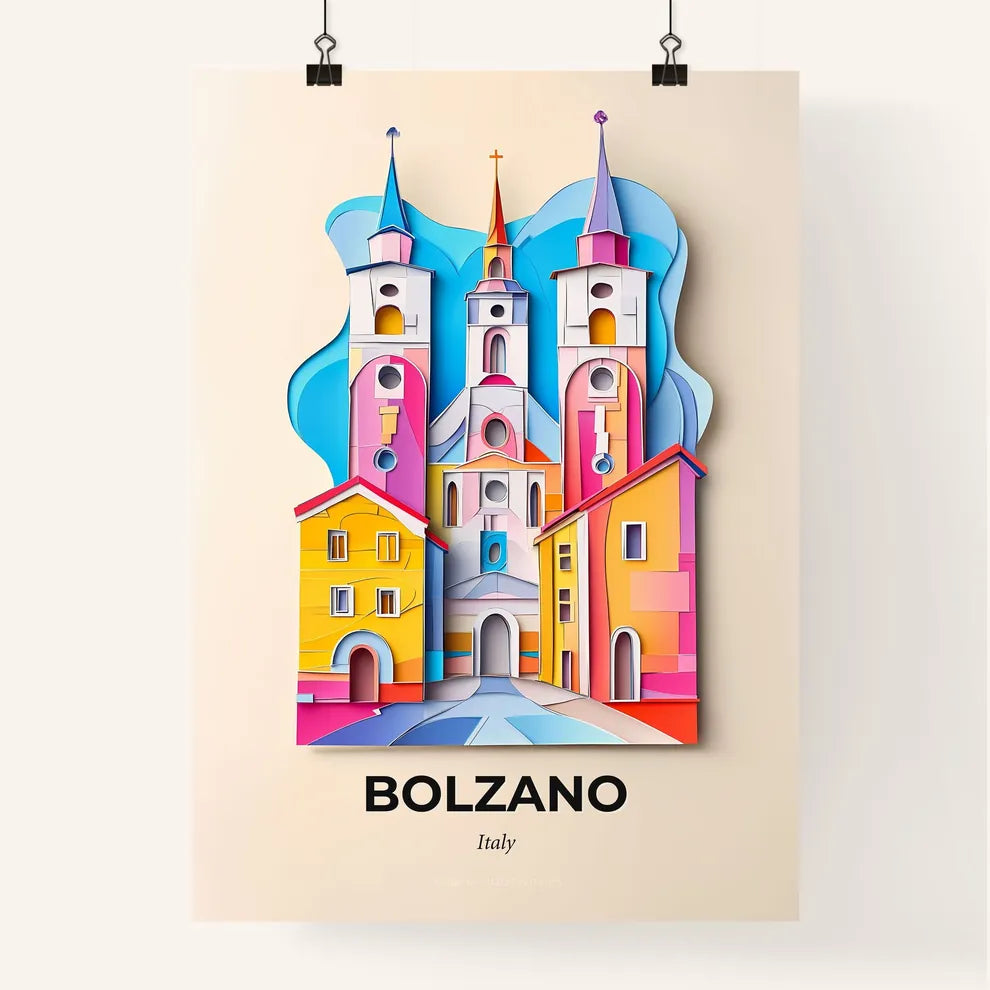 Vivid Bolzano, Italy, Colorful Poster