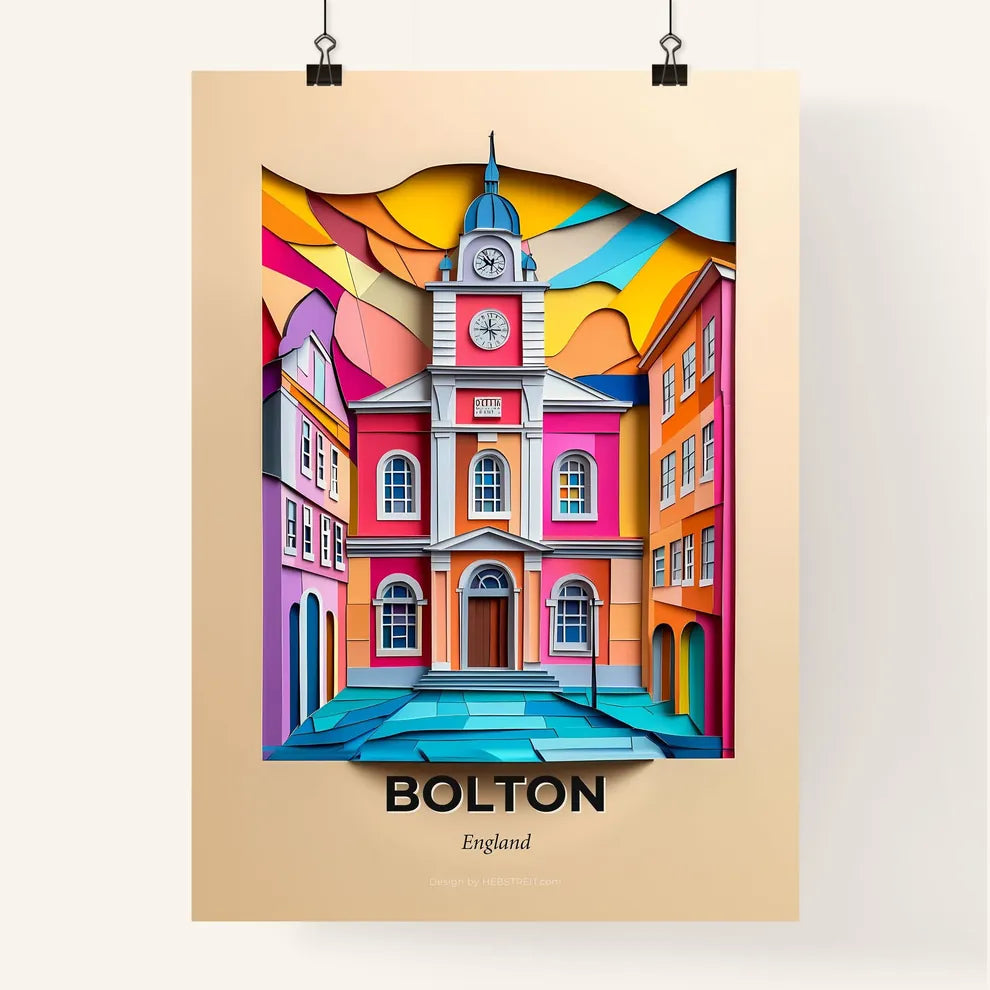 Vivid Bolton, England, Colorful Poster