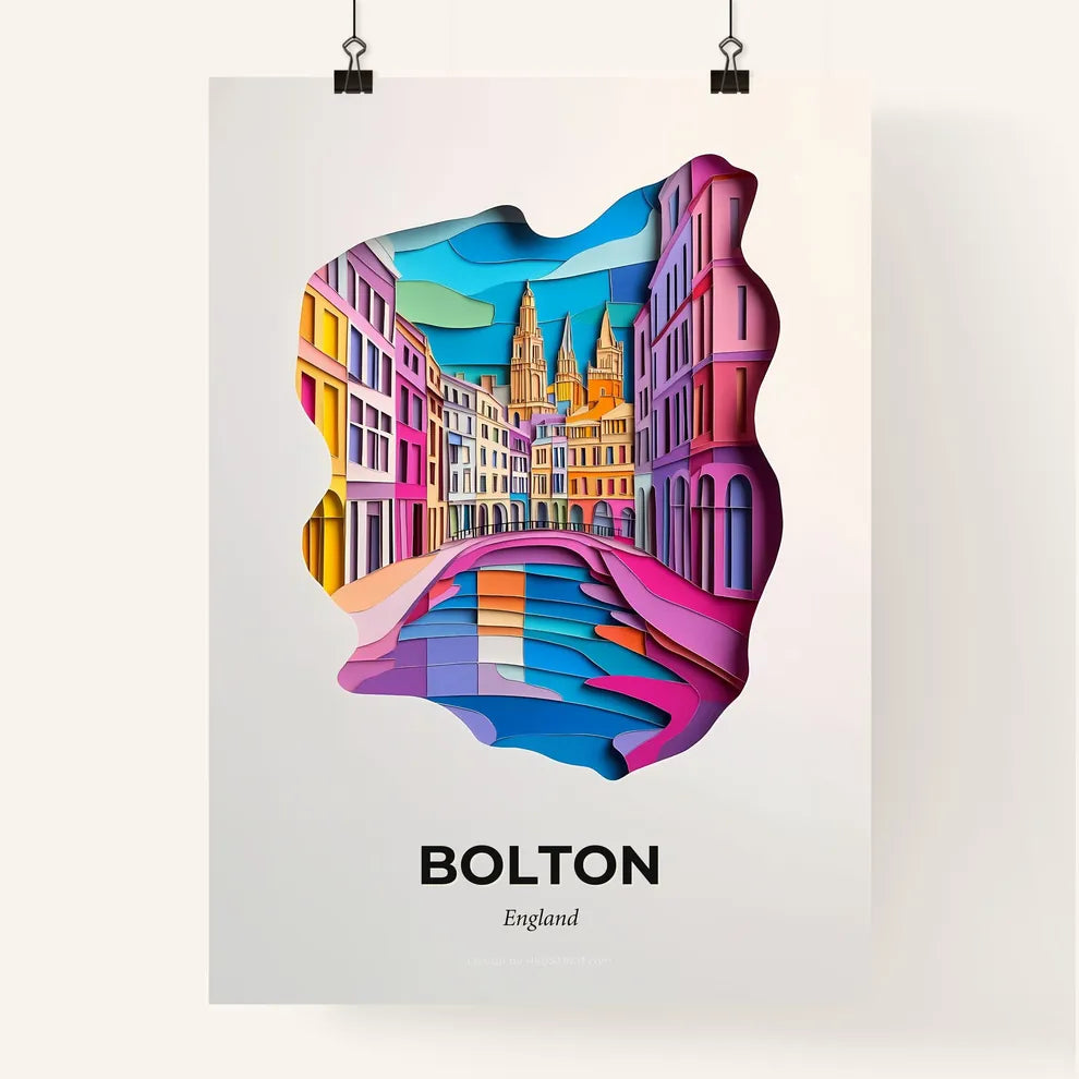 Vivid Bolton, England, Colorful Poster