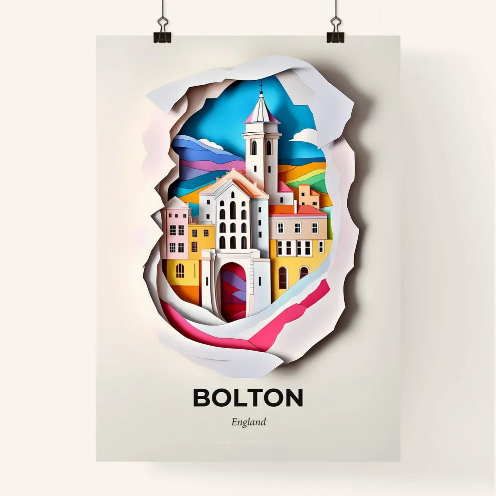 Vivid Bolton, England, Colorful Poster